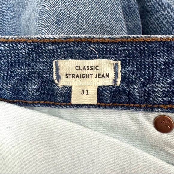 NWT Madewell Classic Straight Jeans Destructed Edition Tyler Wash Size 31 - Picture 12 of 13